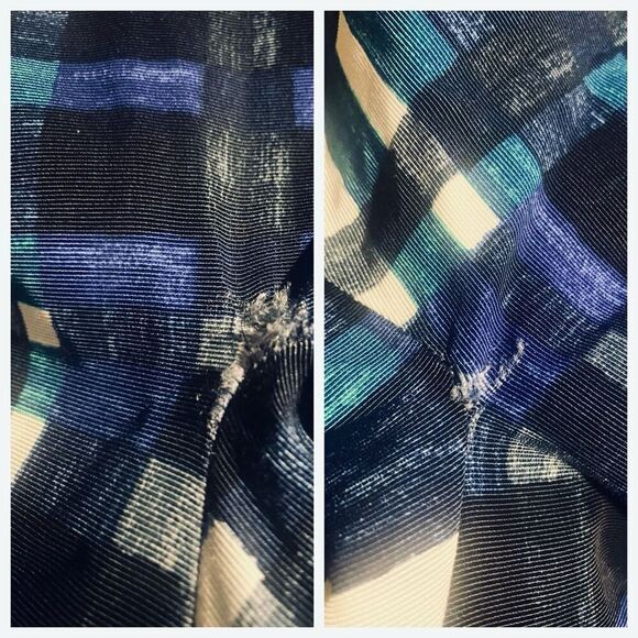 Max Mara Weekend Blue Green Abstract Plaid Sheath MIDI Dress Wm’s Sz 4 - Picture 6 of 9